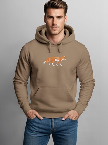 Neverless Sweatshirt 'Fuchs Polygon' in Brown