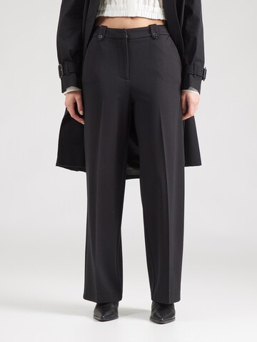 Wide Leg Pantalon à plis 'ONLROME-POPTRASH' ONLY en noir : devant