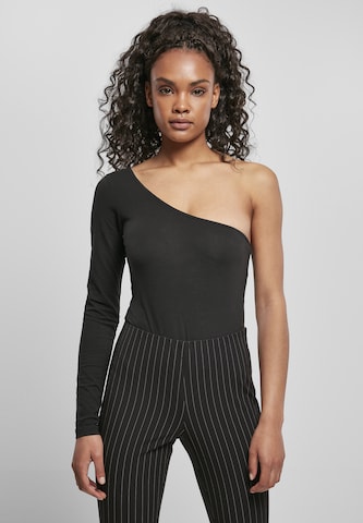 Urban Classics Shirt Bodysuit in Black: front