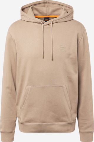 BOSS Sweatshirt 'Wetalk' in Brown: front