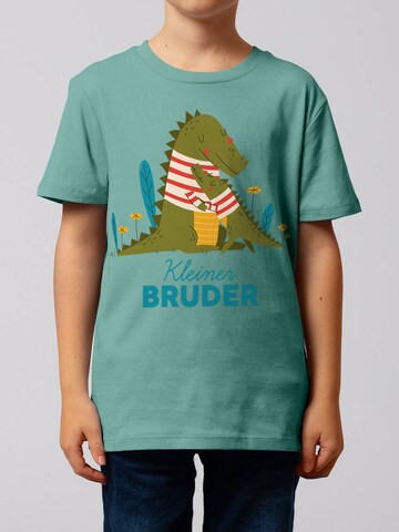 watabout.kids T-Shirt 'Krokodil Kleiner Bruder' in Blau: Vorderseite