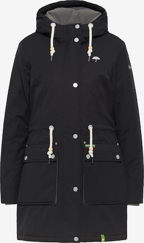 Parka d’hiver Schmuddelwedda en noir : devant