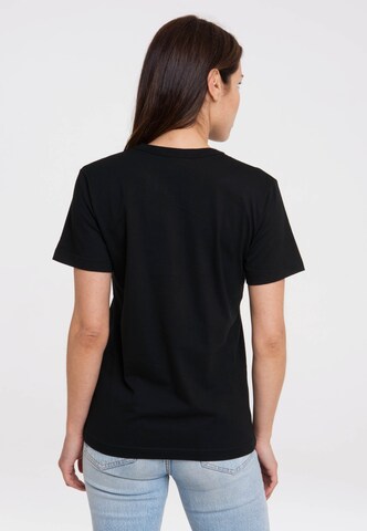 LOGOSHIRT Shirt 'Star Trek - Spock, Live Long' in Zwart