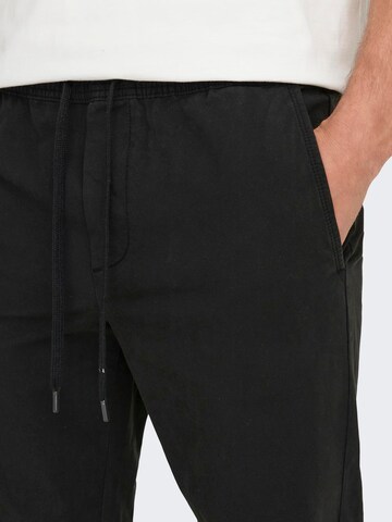 Tapered Pantaloni chino 'ONSLinus' di Only & Sons in nero
