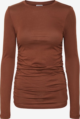 Noisy May Petite Shirt 'APRIL' in Brown: front