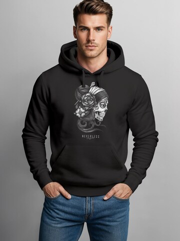 Neverless Sweatshirt 'la Catrina Skull' in Black: front