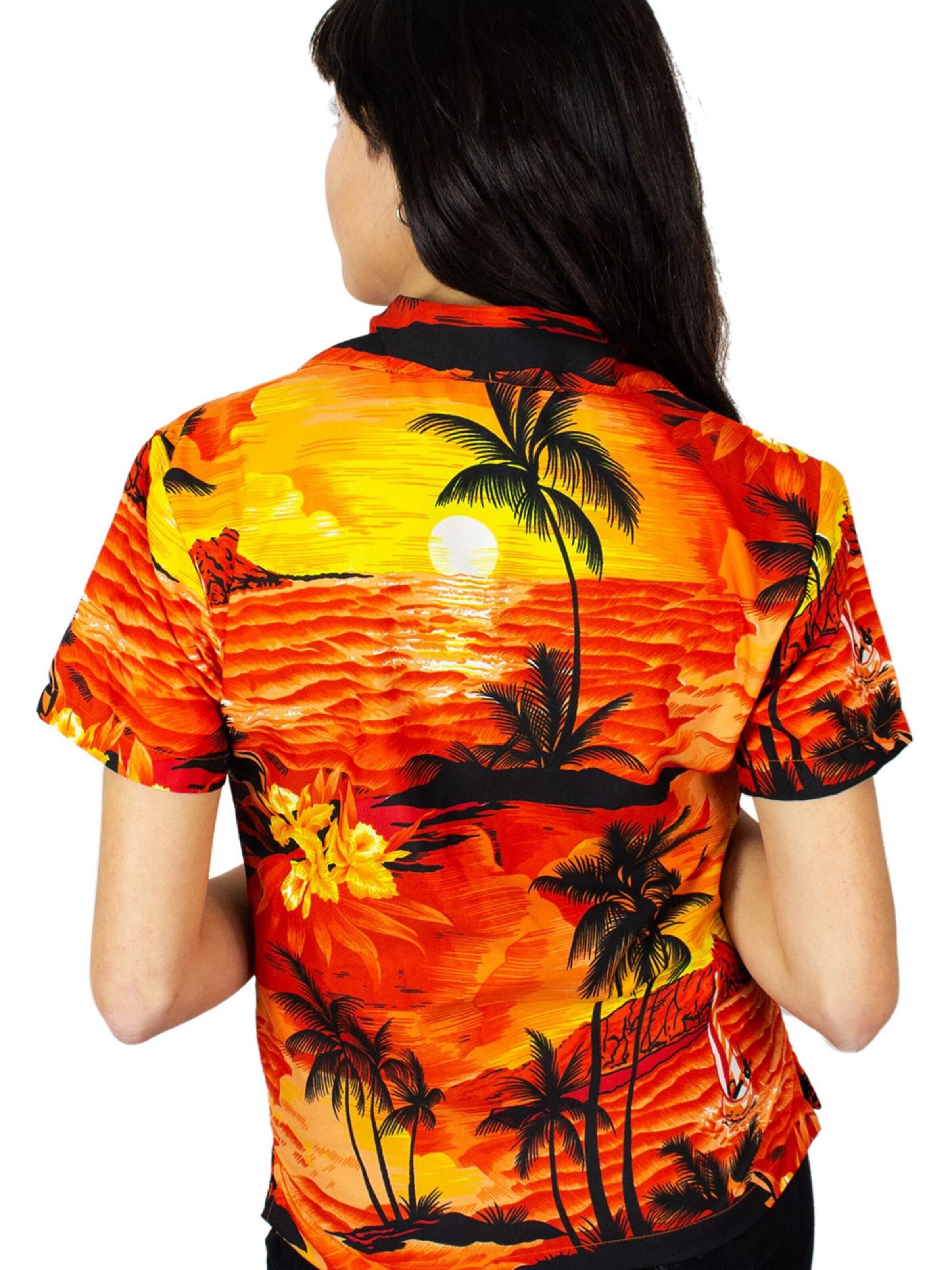 Camicia da donna 'Surf' di King Kameha in arancione