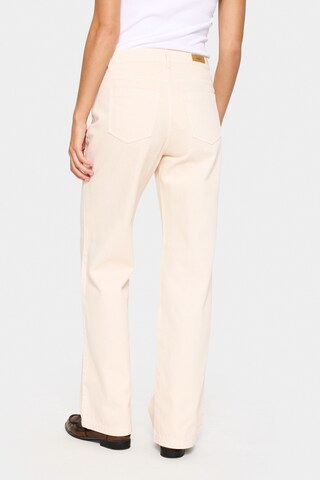 SAINT TROPEZ Wide Leg Jeans in Beige