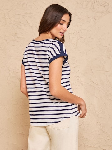 T-shirt love & roses en bleu