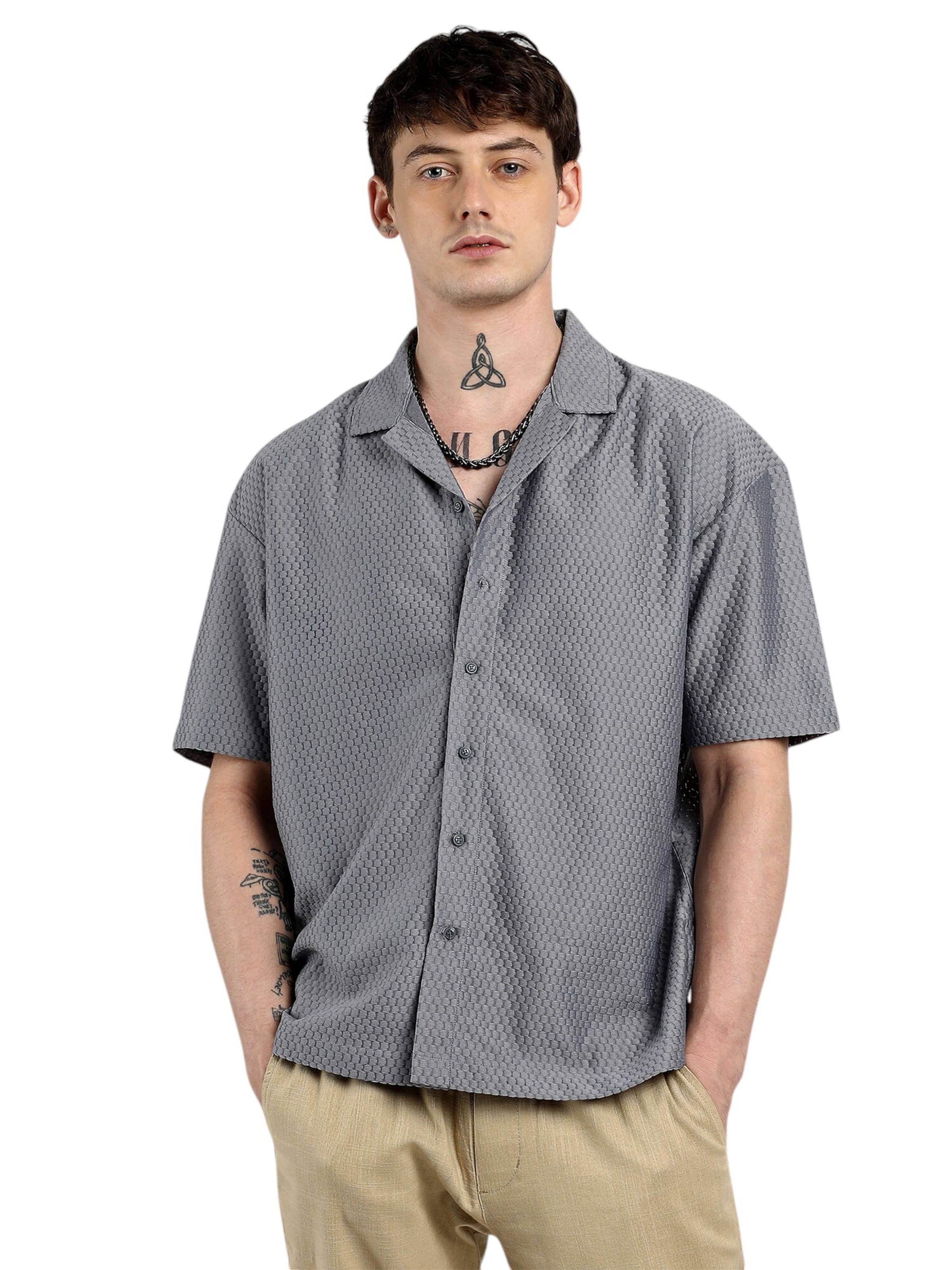 Regular fit Camicia 'Tamson' di Campus Sutra in beige: frontale