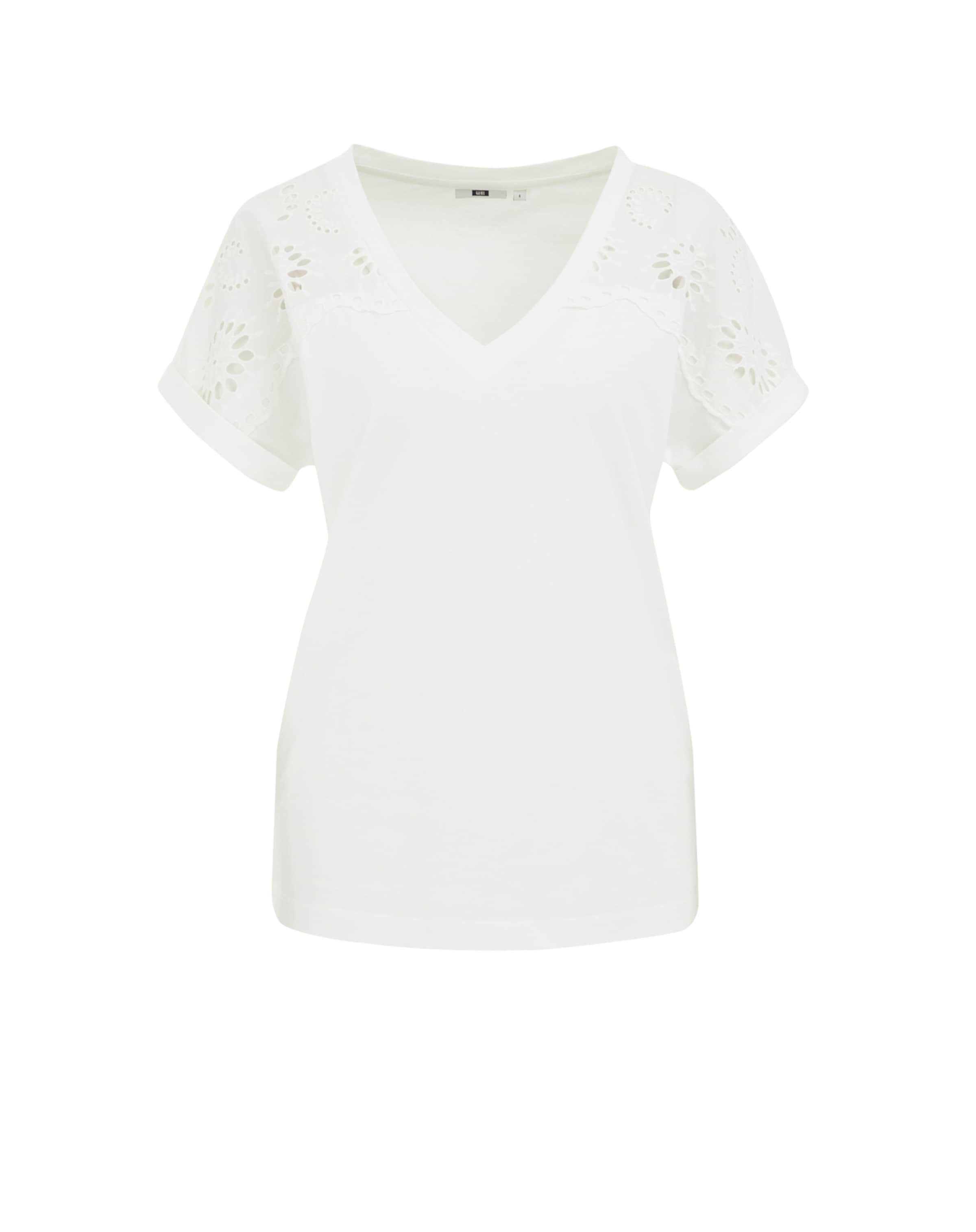 T-shirt WE Fashion en blanc : devant