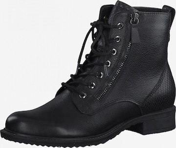 TAMARIS Lace-Up Ankle Boots in Black: front