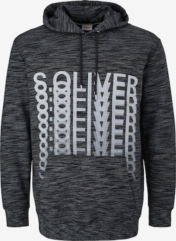 s.Oliver Men Big Sizes Sweatshirt in Black: front