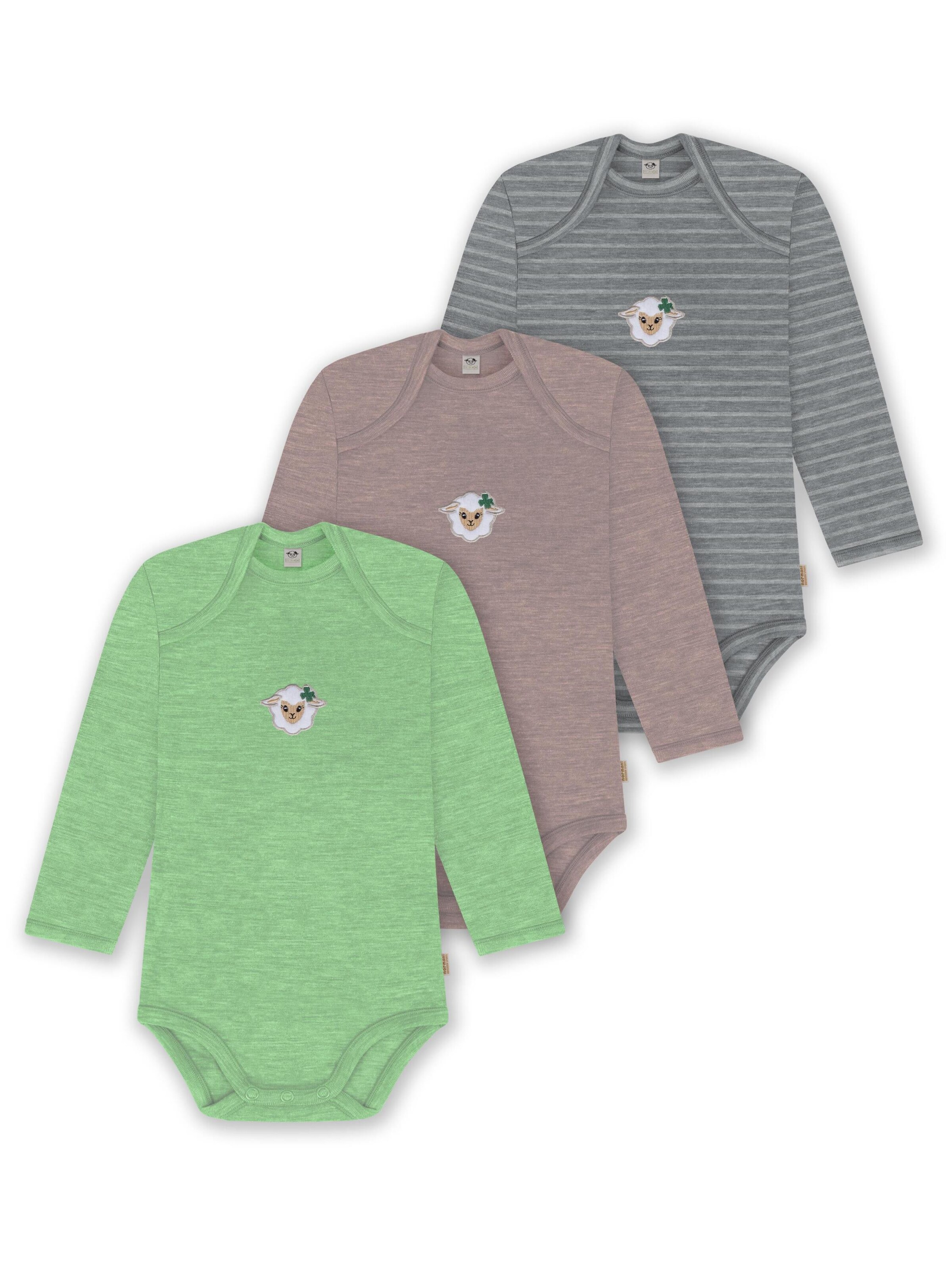 normani Strampler/Body 'Auckland' in Grau: Vorderseite