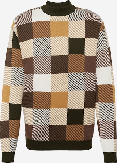 Redefined Rebel Sweater 'Kane' in Mocha / Light brown / Dark green / White, Item view