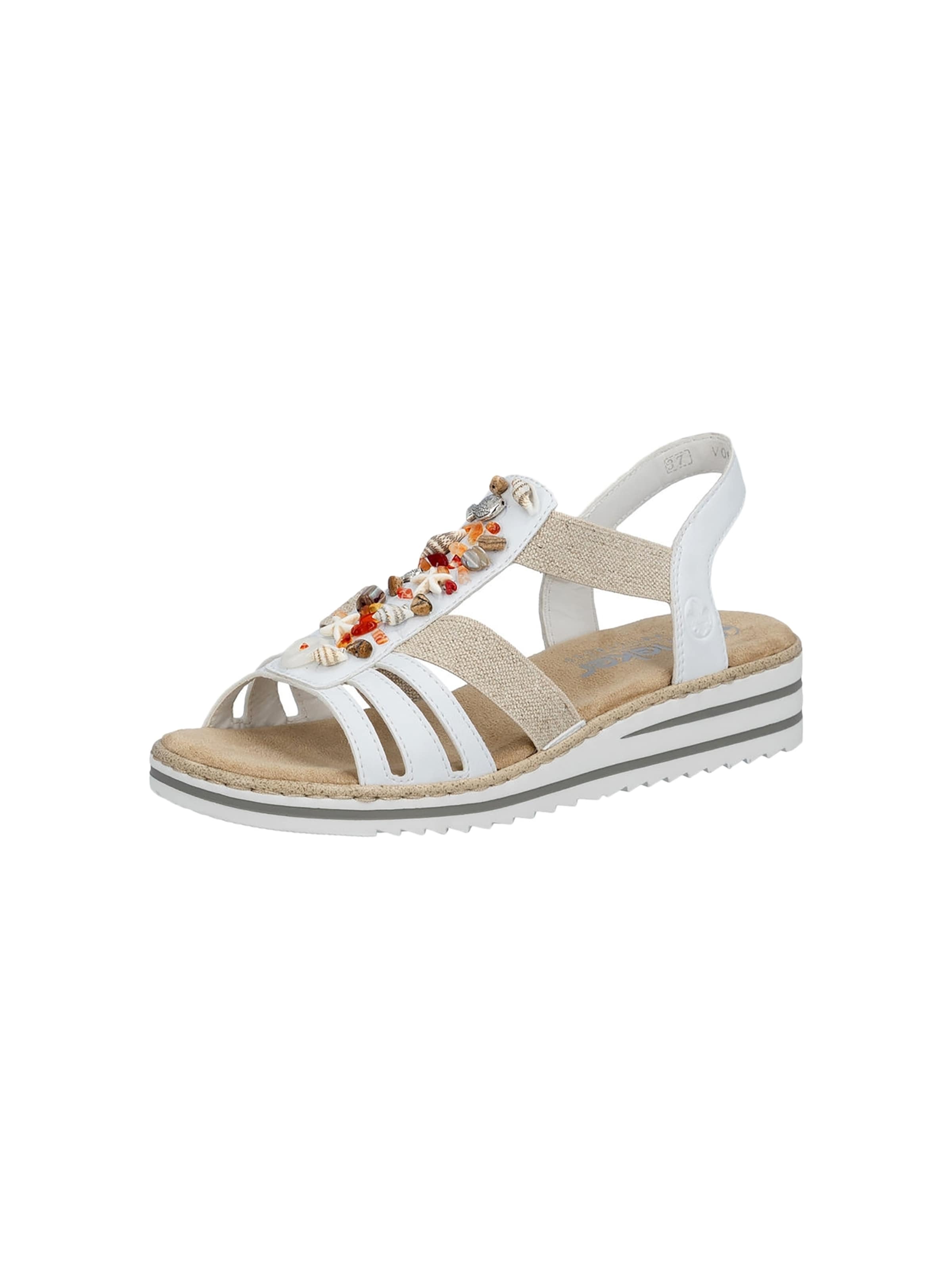 Rieker - Sandalias en blanco: frente