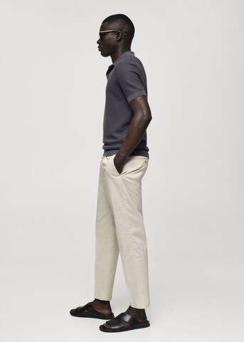 MANGO MAN Slimfit Bundfaltenhose 'Jon' in Beige