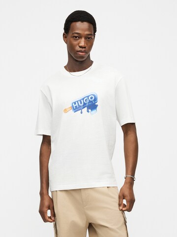 T-Shirt 'Noglasy' HUGO en blanc : devant