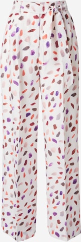 Essentiel Antwerp Szeroka nogawka Spodnie w kant 'Frankrijk' w kolorze biały: przód