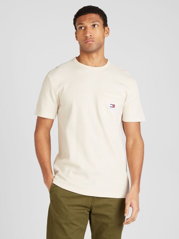 T-Shirt Tommy Jeans en beige : devant