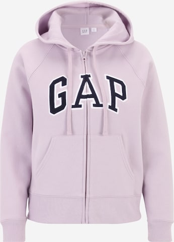 Gap Petite Zip-Up Hoodie 'HERITAGE' in Purple: front