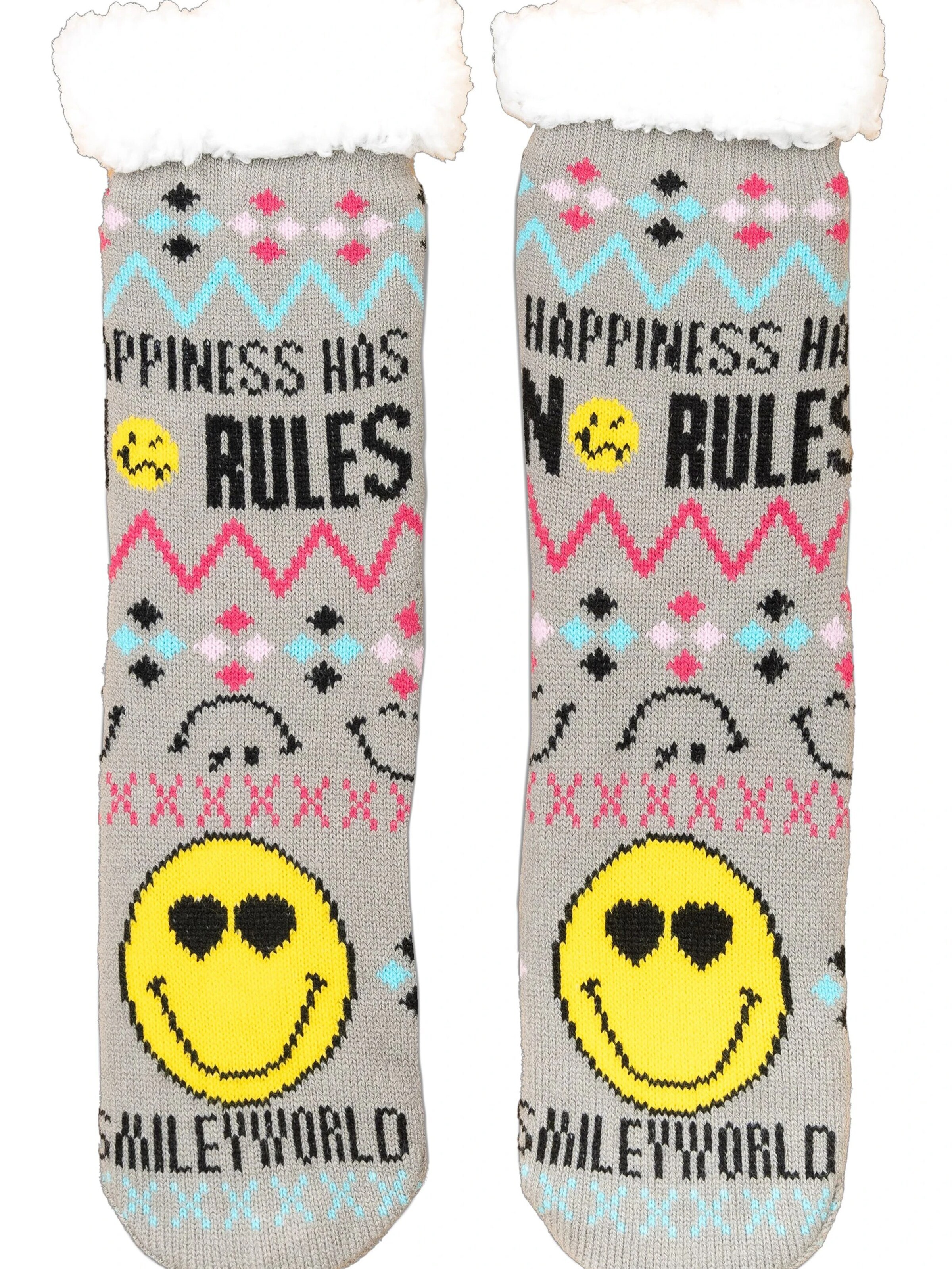 SMILEYWORLD Socks 'Hüttensocken Smiley' in Grey