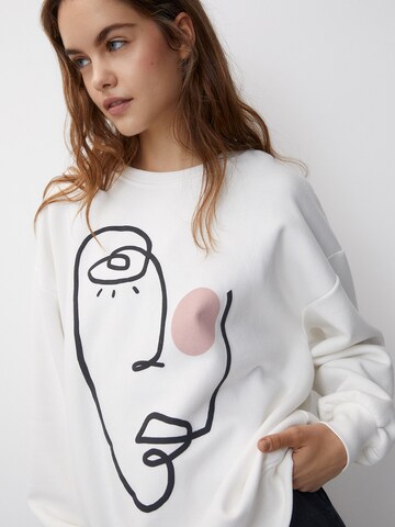 Pull&Bear Sweatshirt in Weiß