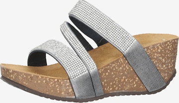 SCAPA Mules in Silver: front