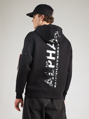 Bluză de molton 'Mirror' de la ALPHA INDUSTRIES pe negru: față