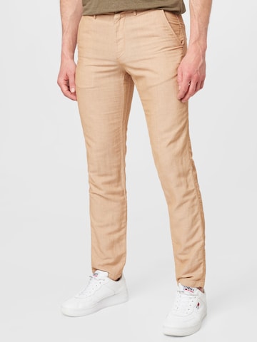 Tommy Hilfiger Tailoredregular Chino hlače 'HAMPTON' - smeđa boja: prednji dio