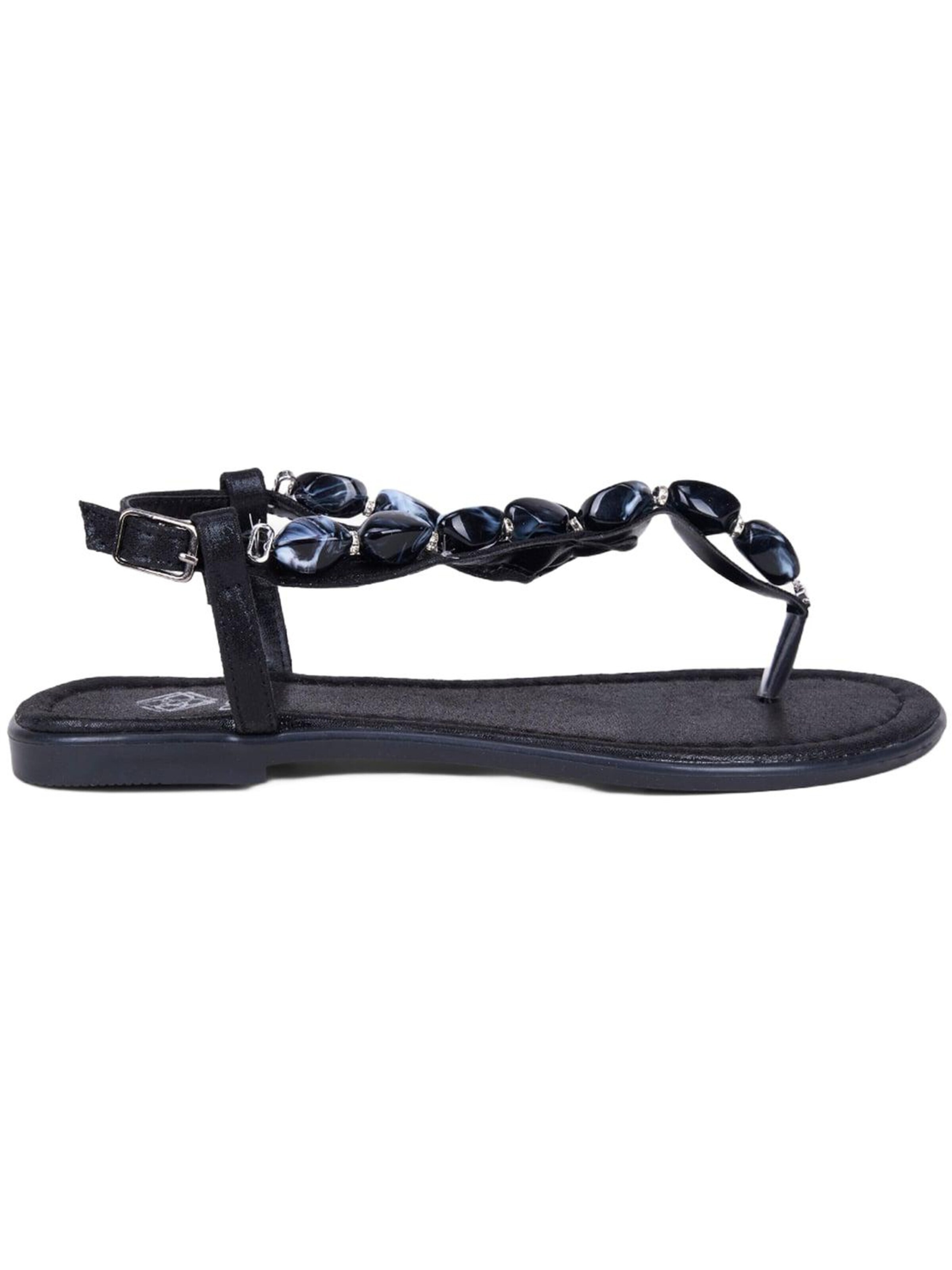 Desa Sandals 'DESA Damen-Sandalen mit Schnallendetail und Perlenbesatz' in Black