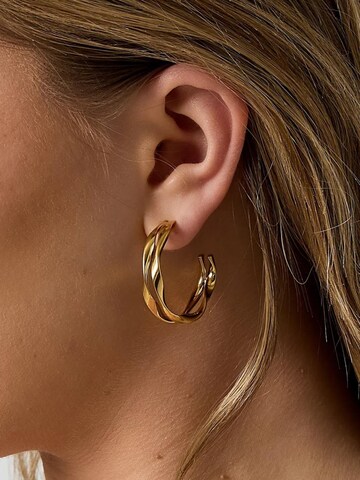 Cala Rose Oorbellen 'TWISTED WAVE' in Goud