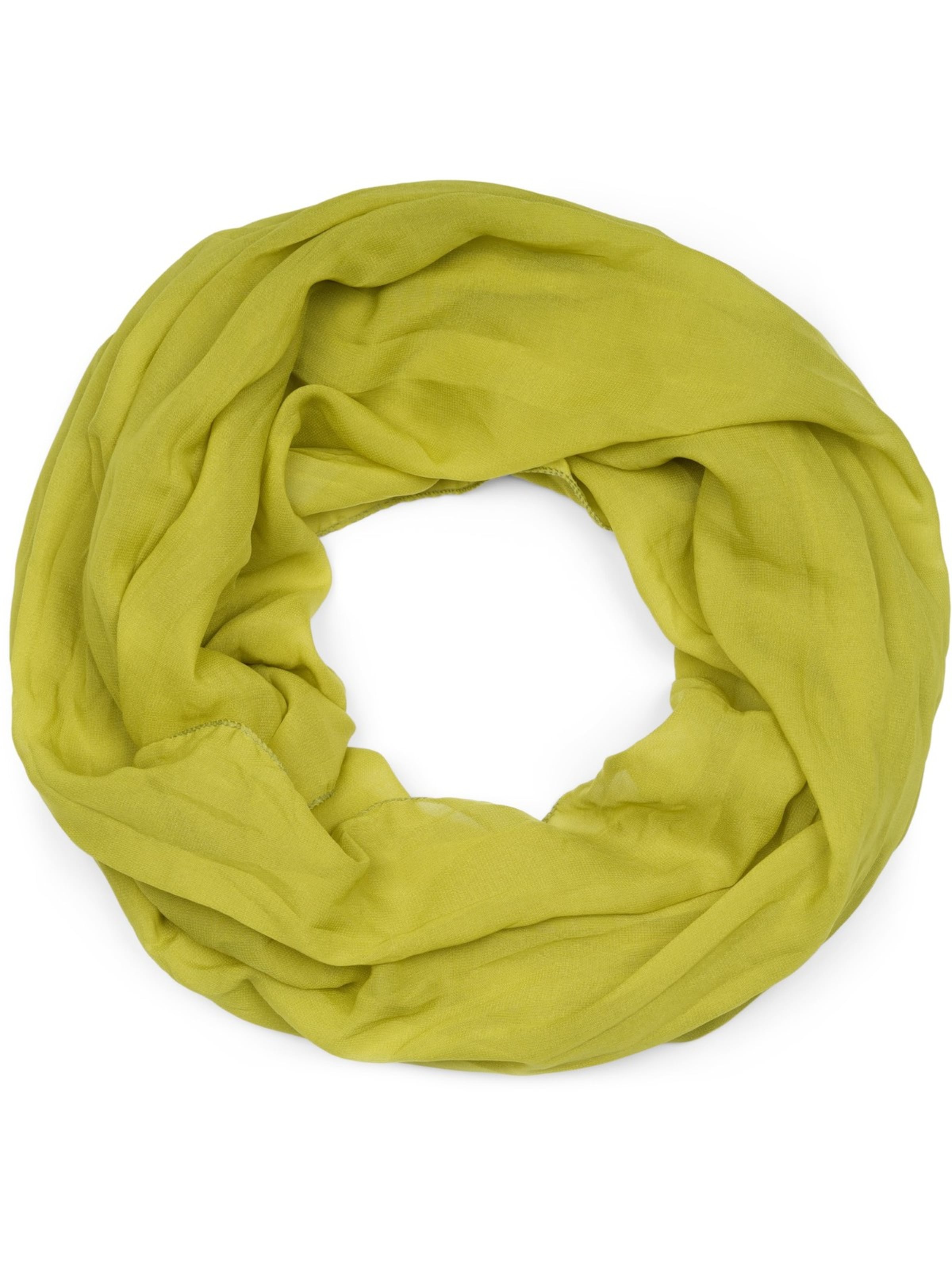 styleBREAKER Schlauchschal 'Seidiger unifarbener Loop'‌‌‌‌‌‌ in Grün: Vorderseite