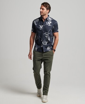 Superdry Comfort fit Button Up Shirt 'Hawaii' in Blue