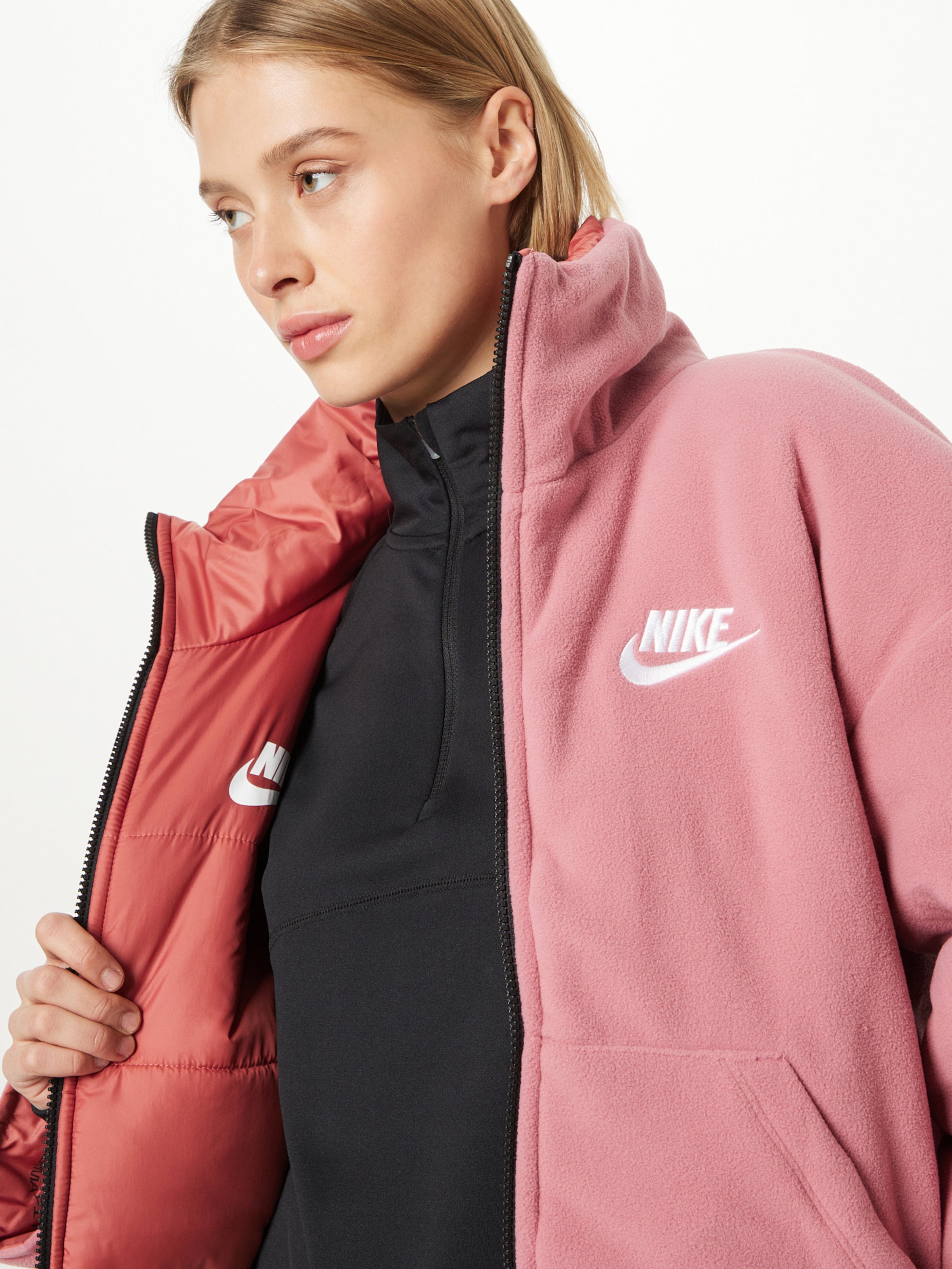 Nike Sportswear Casaco de inverno em Castanho Ferrugento Rosa