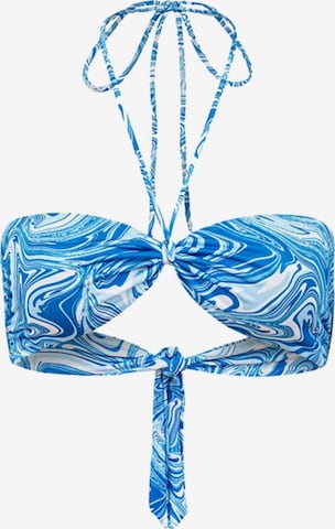 EKCENTRIK Bandeau Bikinitop 'Aquadelic' in Blau: Vorderseite