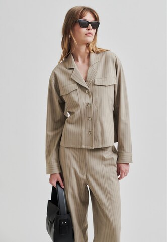 SECOND FEMALE Jacke 'Rayures' in Braun