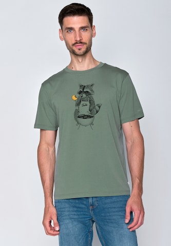 T-Shirt 'Animal BBQ' GREENBOMB en vert : devant