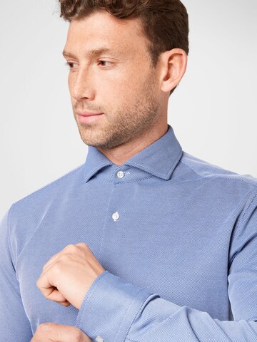 BOSS Slim fit Business Shirt 'Hank' in Blue