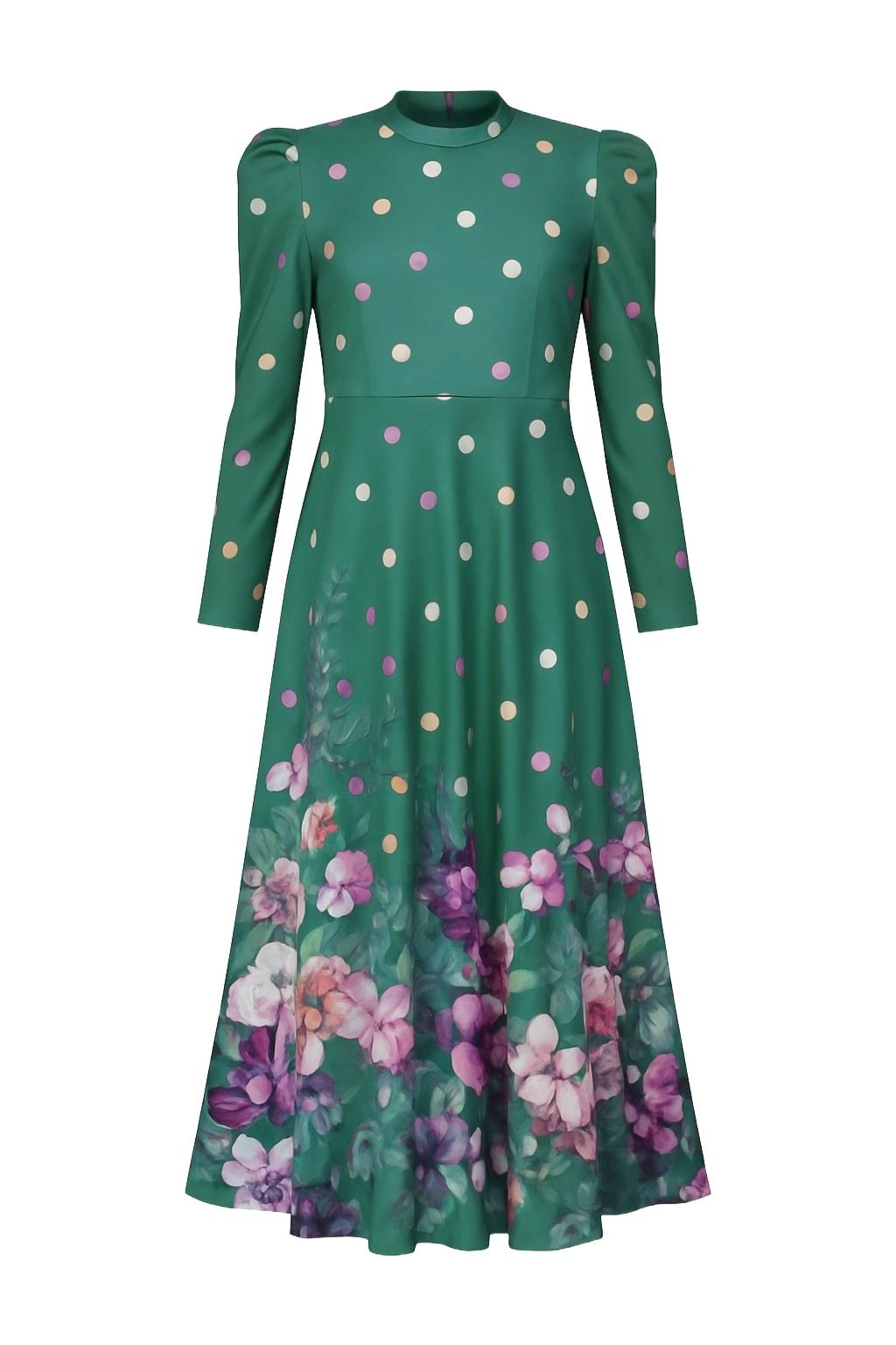 MODAMIHRAM Dress in Dark green / Fuchsia / Rose, Item view