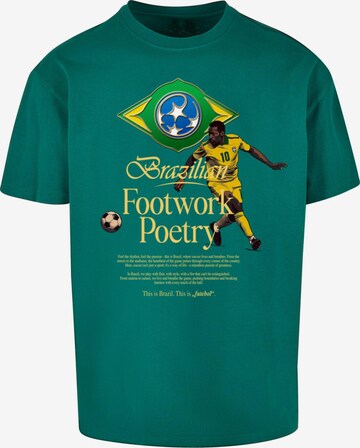 MT Upscale Shirt 'Footwork Poetry' in Groen: voorkant