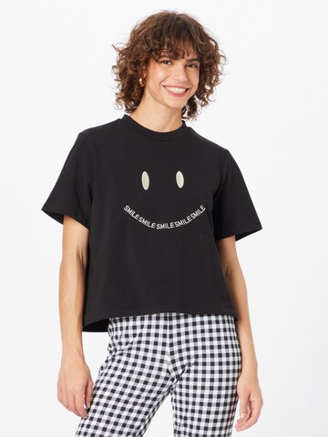 T-shirt OBJECT en noir : devant