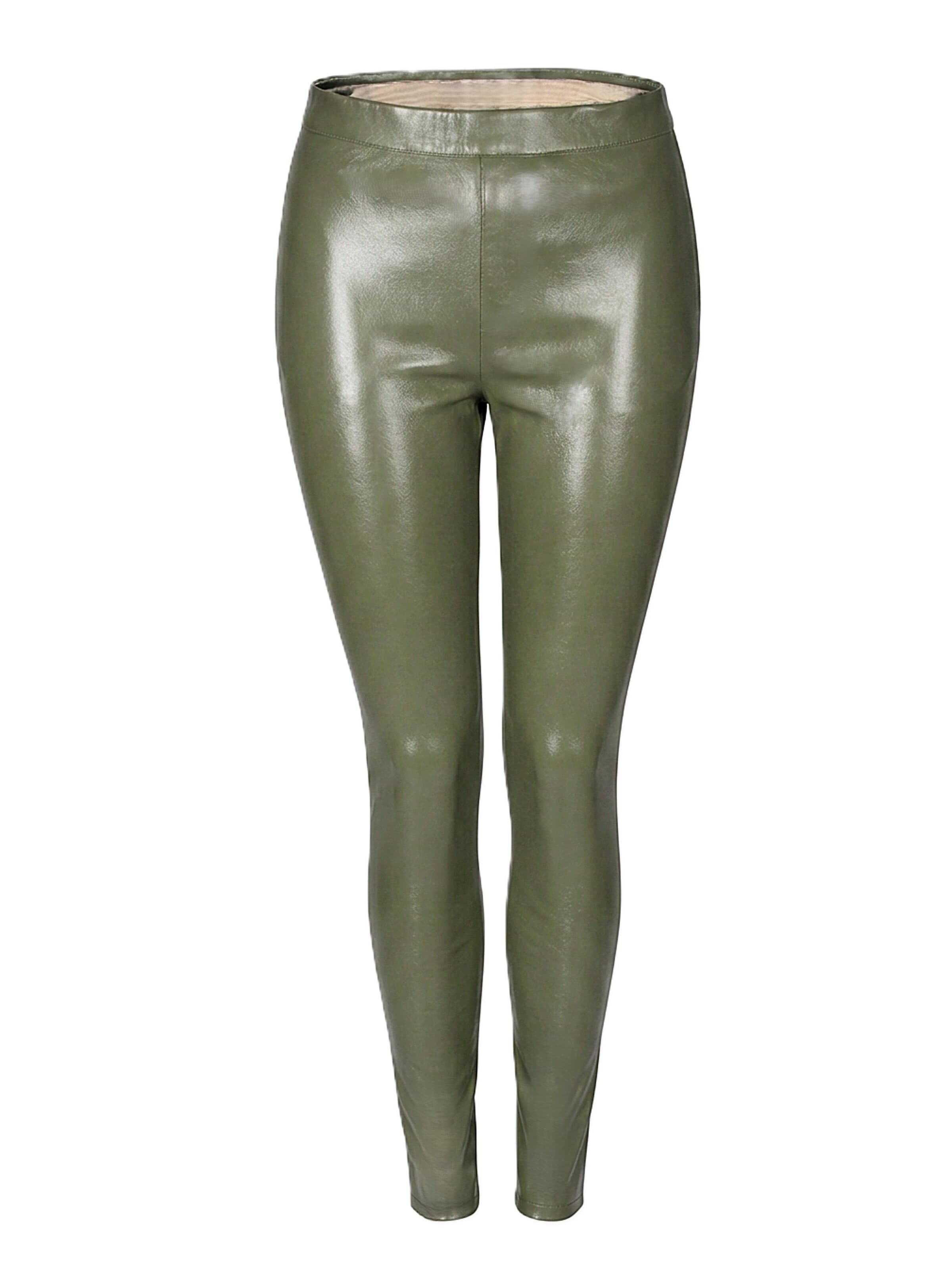 Skinny Leggings 'Leder-Leggings als Leder-Stretchhose in Kunstleder' Be  Noble en vert : devant