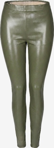 Skinny Leggings 'Leder-Leggings als Leder-Stretchhose in Kunstleder' Be Noble en vert : devant