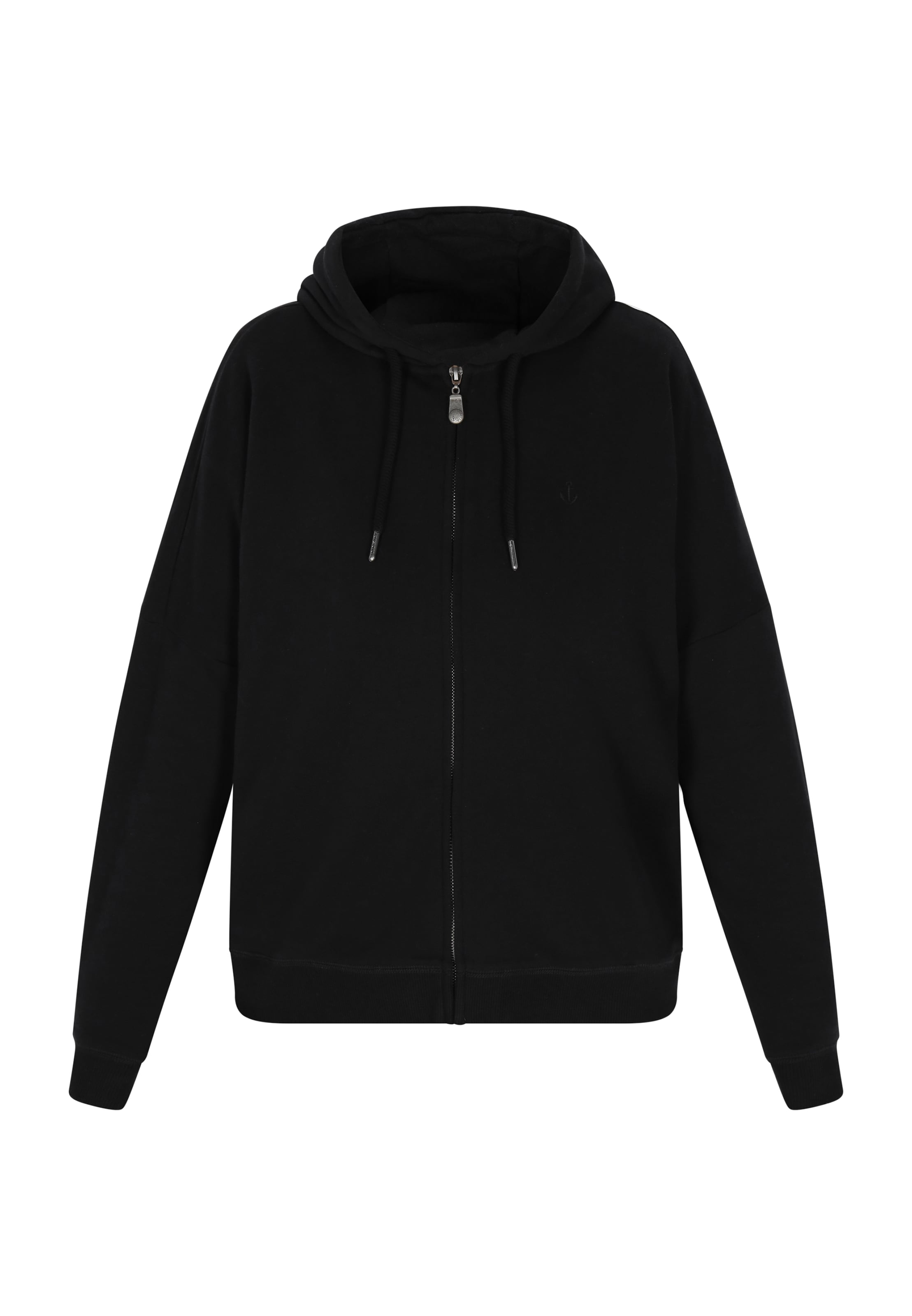 DreiMaster Maritim Tepláková bunda 'Maritim' - Čierna: predná strana