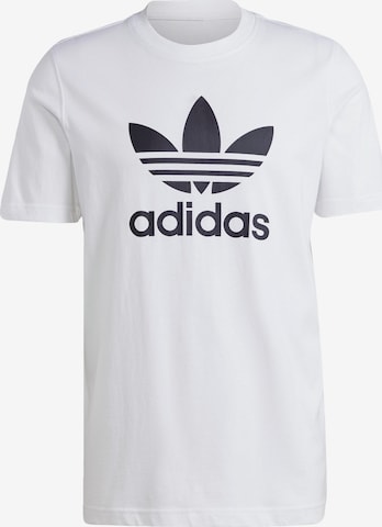 ADIDAS ORIGINALS Тениска 'Adicolor Classics Trefoil' в бяло: отпред