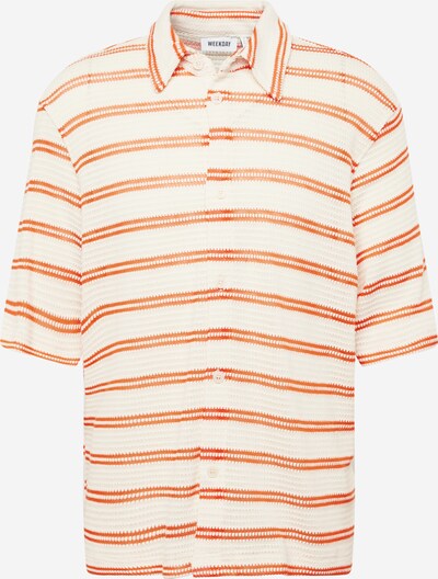 WEEKDAY Overhemd in de kleur Oranje / Wit, Productweergave