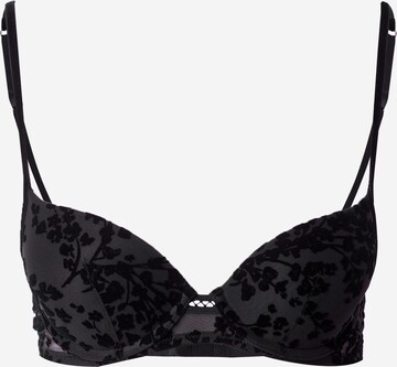 Women' Secret T-shirt Bra 'FLOCK' in Black: front