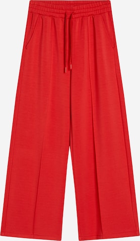 Wide Leg Pantalon Bershka en rouge : devant