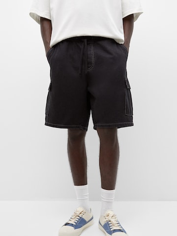 Pull&Bear Loosefit Shorts in Schwarz: predná strana